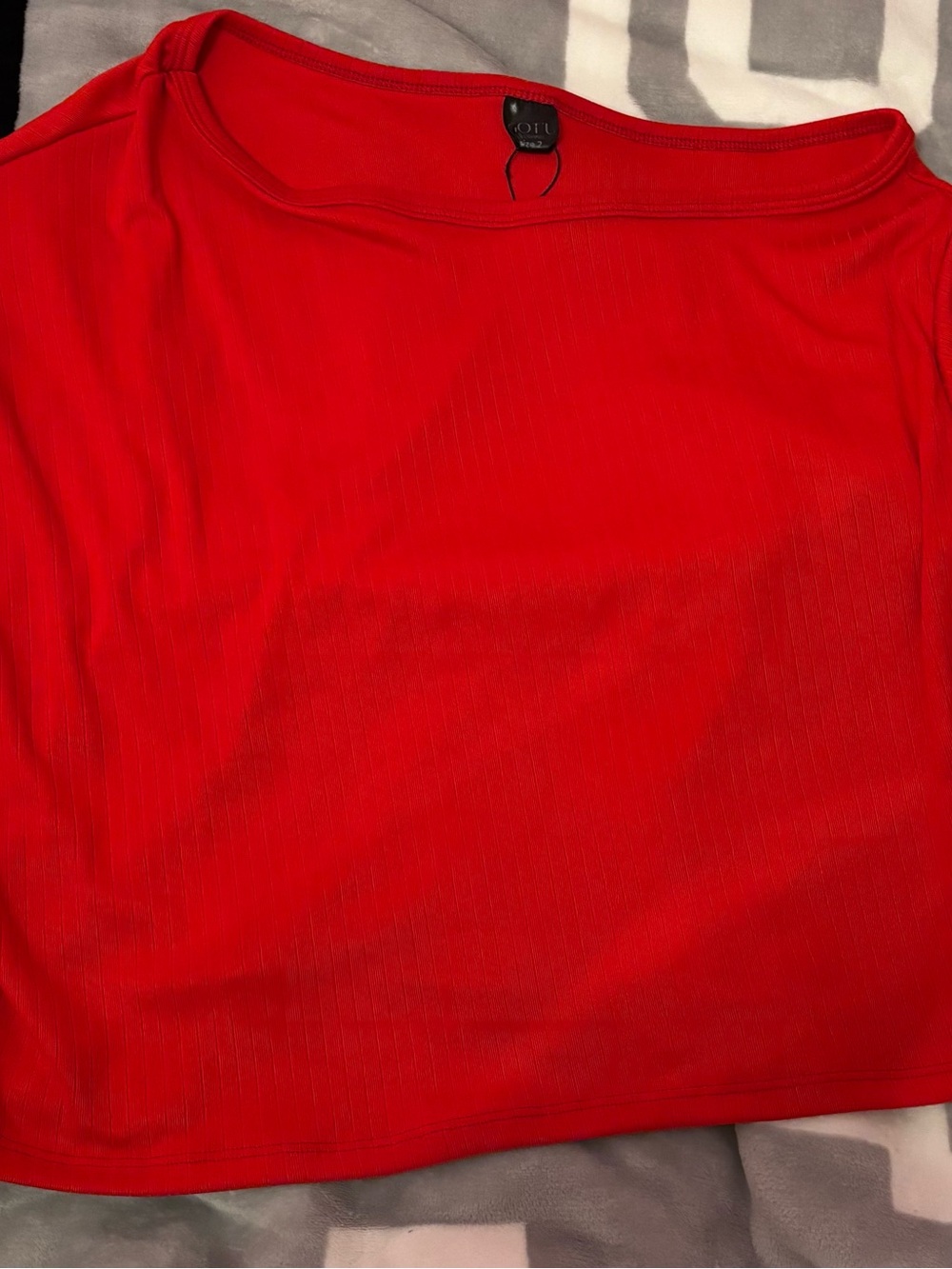 Bright Red Ribbed Crop Top
